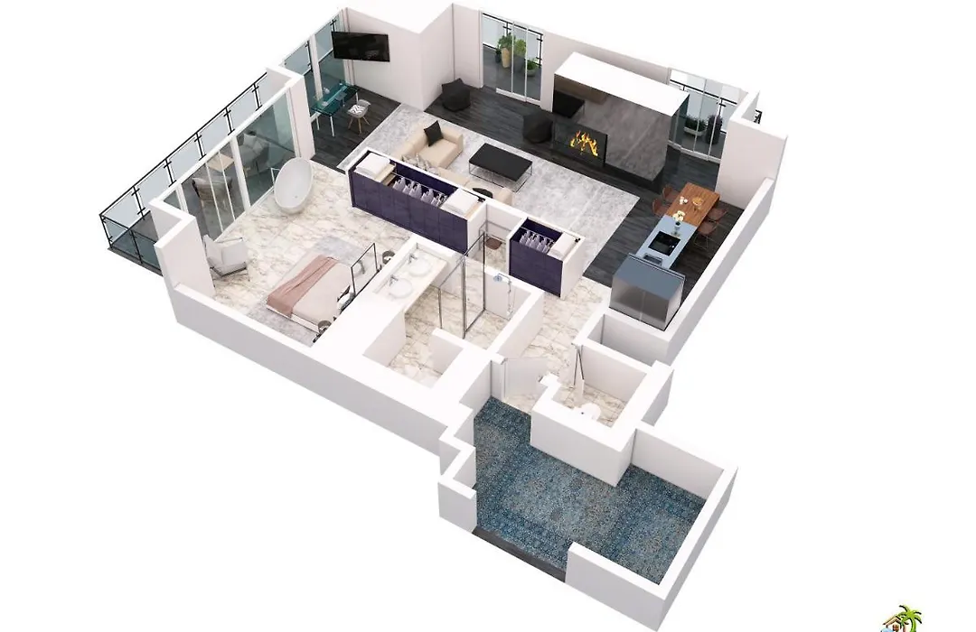 Vegas Palms High 52Nd Fl. 1Bdr Corner Penthouse 1220Sqft-1